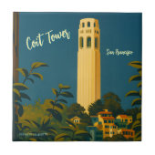 Coit Tower on Telegraph Hill, San Francisco Travel Tegeltje (Voorkant)