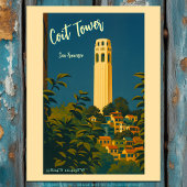 Coit Tower op Telegraph Hill, San Francisco Reizen Briefkaart