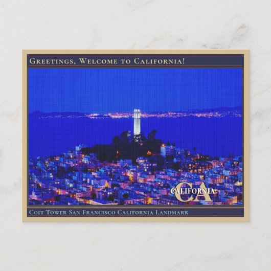 Coit Tower San Francisco California Landmark Briefkaart (Voorkant)