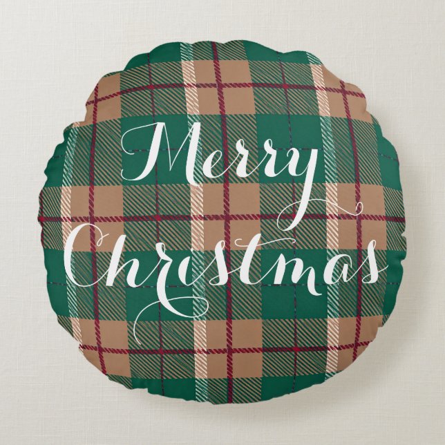 Cojín Clásico a Cuadros  Rond Kussen (Voorkant)