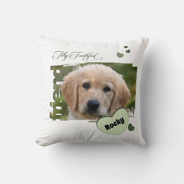 Cojín Customizable Pet Photo  "My Faithful Friend" Kussen (Voorkant)