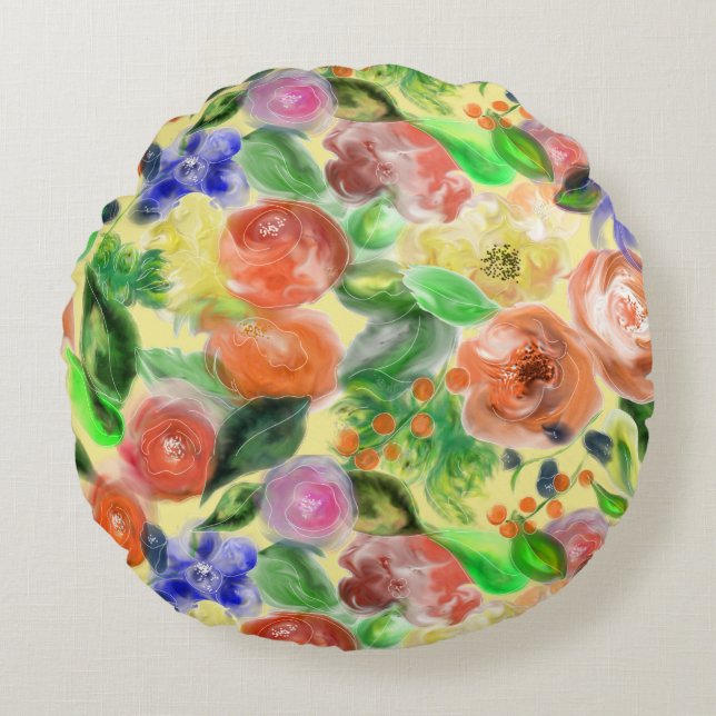 Cojin de flores rond kussen (Voorkant)