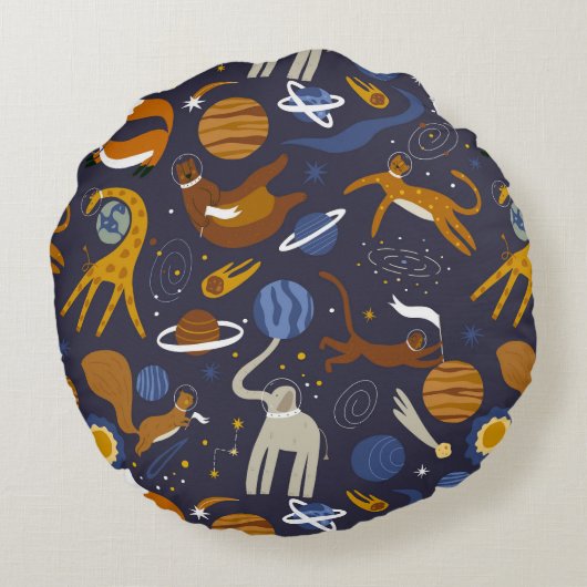 Cojín de la colección Animals Outer Space Rond Kussen (Achterkant)