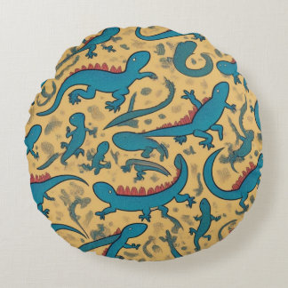Cojín Decorativo con Diseño de Lagartijas Rond Kussen