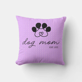 Cojín dog mom customizable lilac kussen