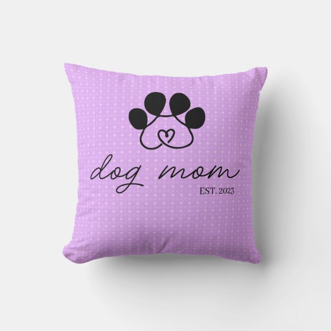 Cojín dog mom customizable lilac kussen (Voorkant)