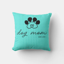 Cojín dog mom customizable mint green kussen