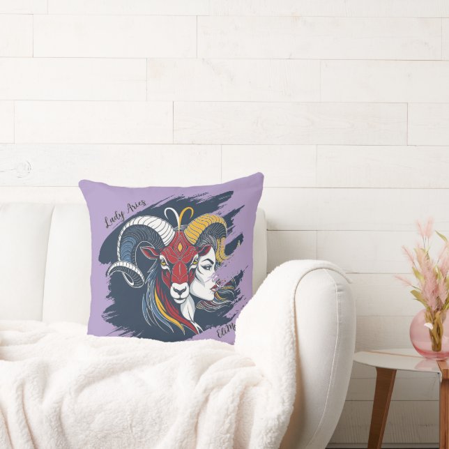Cojín Lady Aries - Mujer Zodíaco Carnero  Kussen (Bank)