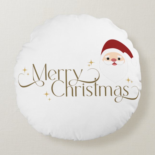 Cojín navideño papa noel rond kussen (Voorkant)
