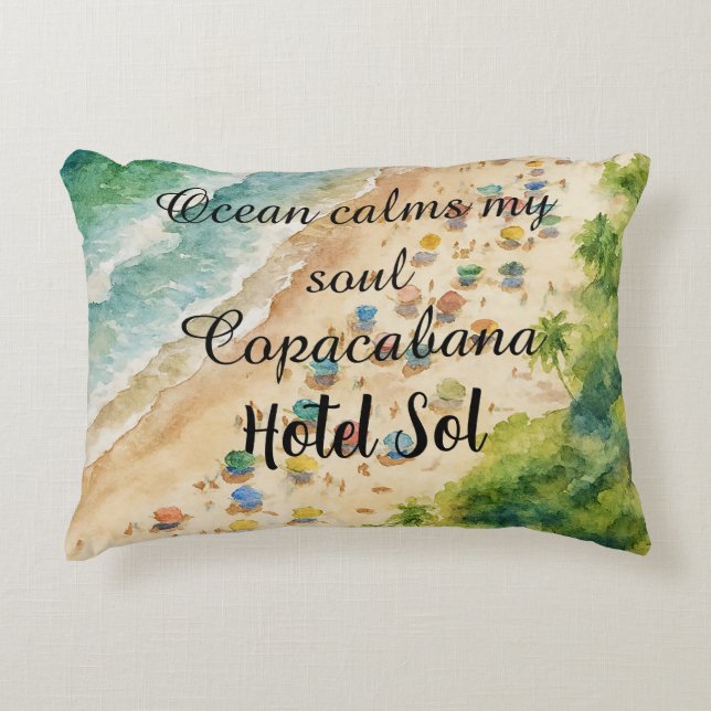 Cojín Playero Personalizable Copacabana Hotel Sol Accent Kussen (Voorkant)
