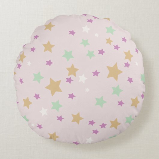 Cojín redondo con diseño de estrellas. rond kussen (Voorkant)