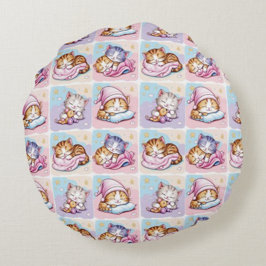 Cojín redondo - Gatito de Sueños Rond Kussen (Achterkant)