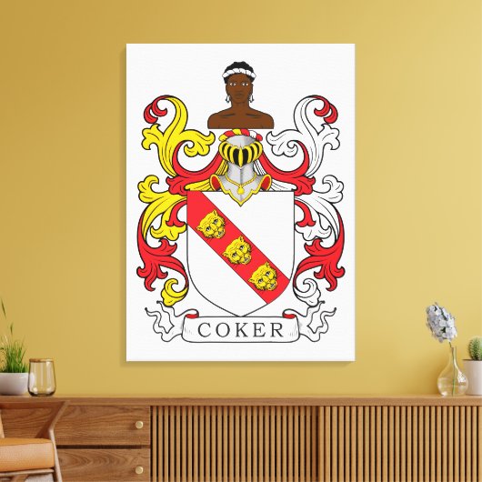 Coker Family Crest Canvas Afdruk (Insitu (Woonkamer))