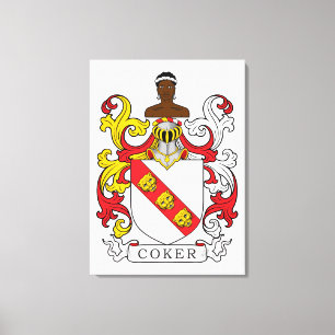 Coker Family Crest Canvas Afdruk