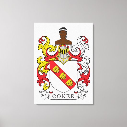 Coker Family Crest Canvas Afdruk (Voorkant)