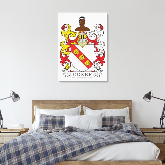Coker Family Crest Canvas Afdruk (Insitu (Slaapkamer))