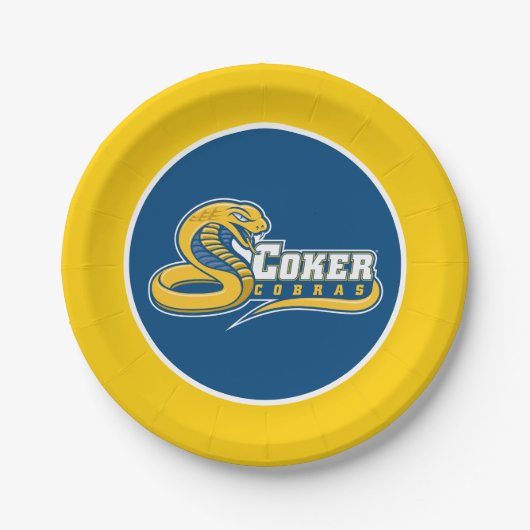 Coker University Cobras Logo Papieren Bordje (Voorkant)