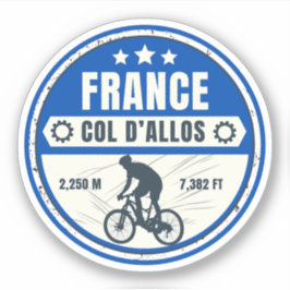 Col d'Allos, Franse Alpen fietstoer Sticker