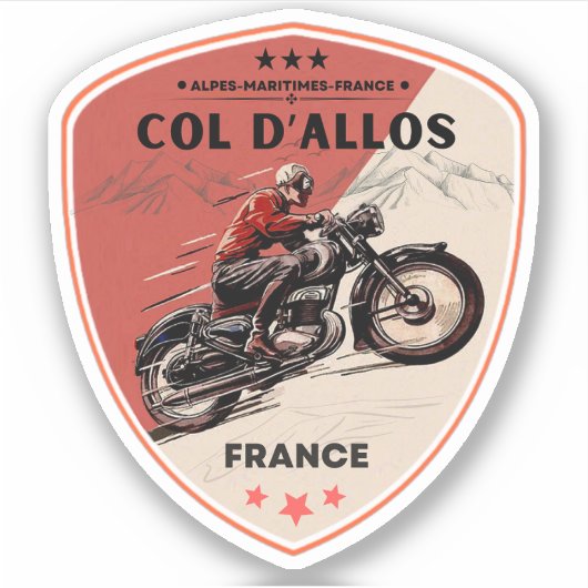 Col d'Allos, Franse Alpen motortour Sticker (Voorkant)