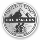 Col d'Allos, Franse Alpes fietstocht Sticker (Voorkant)