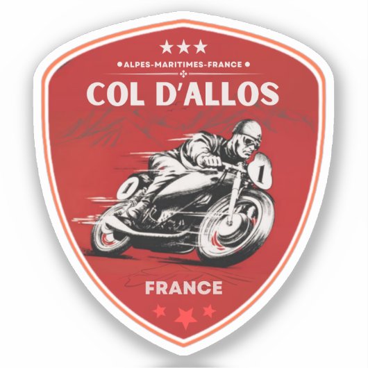 Col d'Allos, Franse Alpes motortocht Sticker (Voorkant)