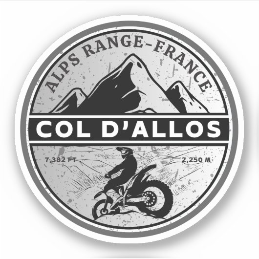 Col d'Allos, Franse Alpes motortocht Sticker (Voorkant)