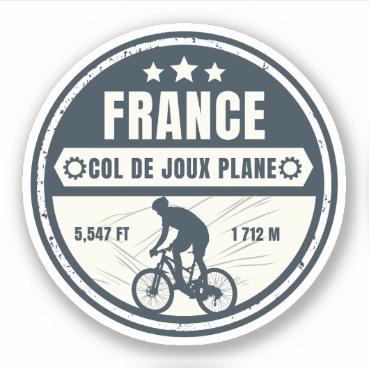 Col de Joux Plane Franse Alpen fietstoerisme Sticker (Voorkant)