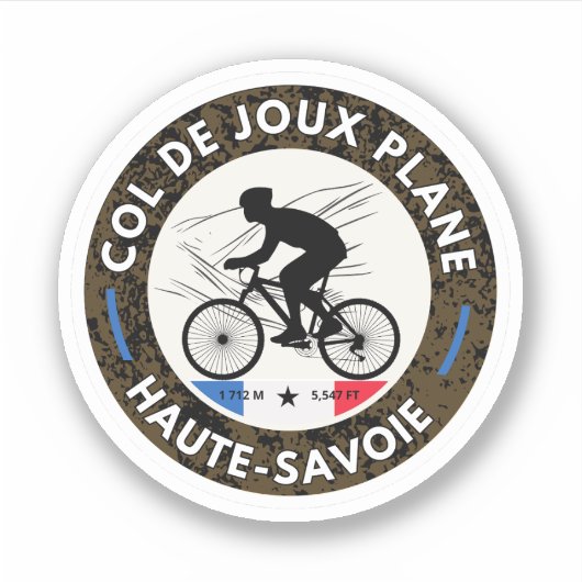 Col de Joux Vliegtuig Frans Alpes fietstocht Sticker (Voorkant)