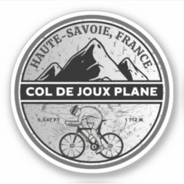 Col de Joux Vliegtuig Frans Alpes fietstocht Sticker