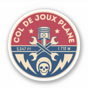 Col de Joux Vliegtuig Franse Alpes motorfiets tour Sticker