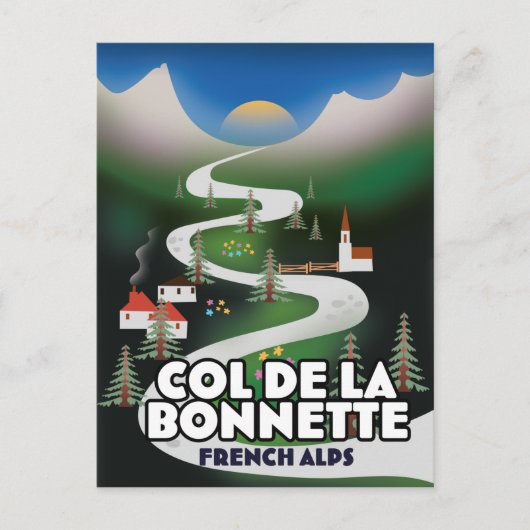 Col de la Bonette, Frankrijk Briefkaart (Voorkant)