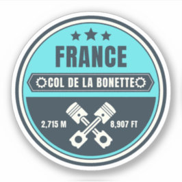 Col de la Bonette Franse Alpes motorfiets tour Sticker