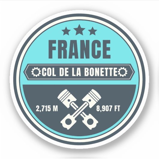 Col de la Bonette Franse Alpes motorfiets tour Sticker (Voorkant)