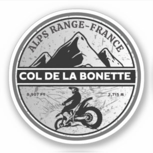 Col de la Bonette Franse Alpes motorfiets tour Sticker