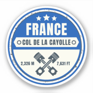 Col de la Cayolle Franse Alpen motortour Sticker