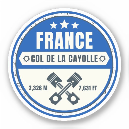 Col de la Cayolle Franse Alpen motortour Sticker (Voorkant)