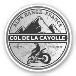 Col de la Cayolle Franse Alpes motortocht Sticker
