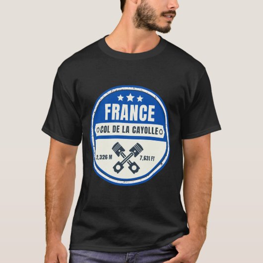 Col de la Cayolle Franse Alpes motortocht T-shirt (Voorkant)