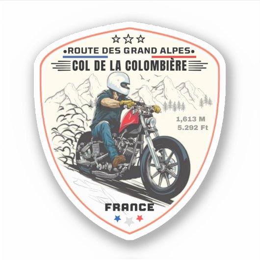 col de la colombiere , franse alpen sticker (Voorkant)