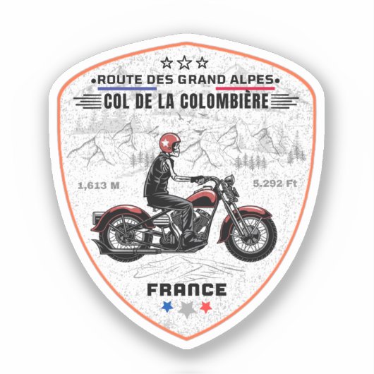 Col de la Colombière, Franse Alpen Sticker (Voorkant)