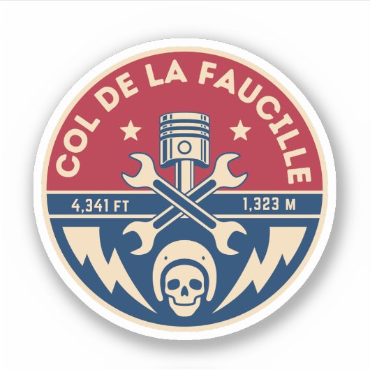 Col de la Faucille Franse Alpen fietstoer Sticker (Voorkant)