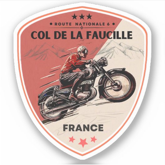 Col de la Faucille Franse Alpen motortour Sticker (Voorkant)