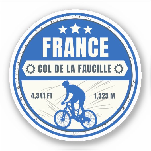 Col de la Faucille Franse Alpes fietstocht Sticker (Voorkant)