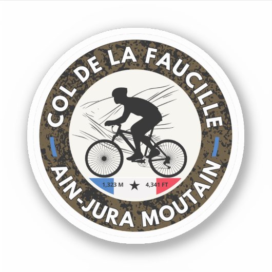 Col de la Faucille Franse Alpes fietstocht Sticker (Voorkant)