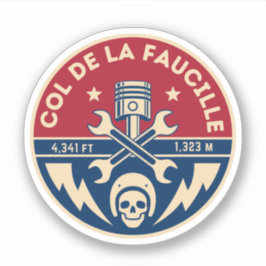 Col de la Faucille Franse Alpes fietstocht Sticker