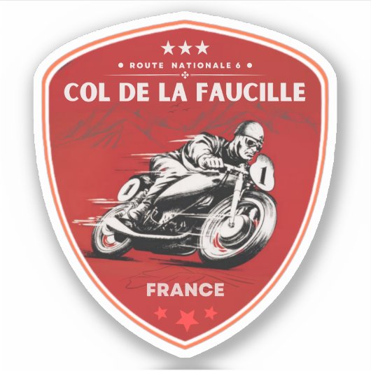 Col de la Faucille Franse Alpes motorfiets tour Sticker (Voorkant)