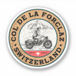 Col de la Forclaz zwitserse-alpen motorfiets cadea Sticker
