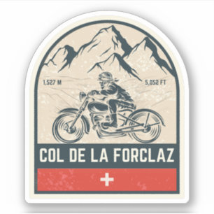Col de la Forclaz zwitserse-alpen motorfietstoer Sticker