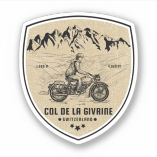 Col de la Givrine Zwitserse Alpen motorfietstocht Sticker