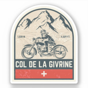 Col de la Givrine Zwitserse Alpen motorfietstocht Sticker